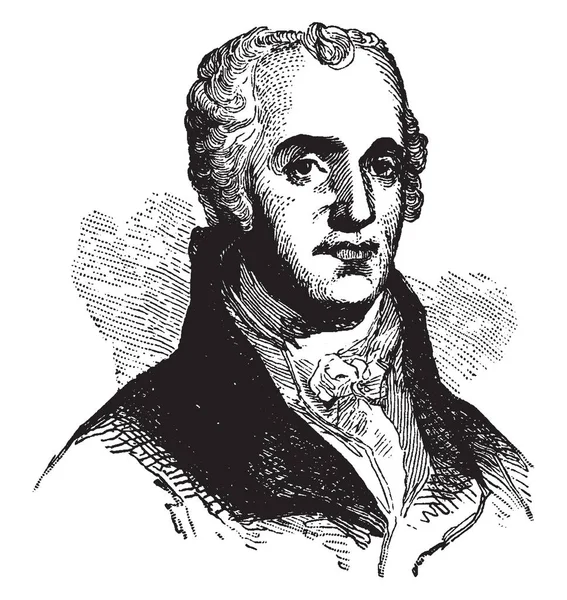 ジョエル バーロー 1754 1812 彼はアメリカの詩人 外交官および政治家 ビンテージの線画や彫刻イラスト — ストックベクタ