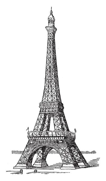 Eiffelova Věž Stojí 984 Metrů Vysoký Horní Části Věže Druhý — Stockový vektor
