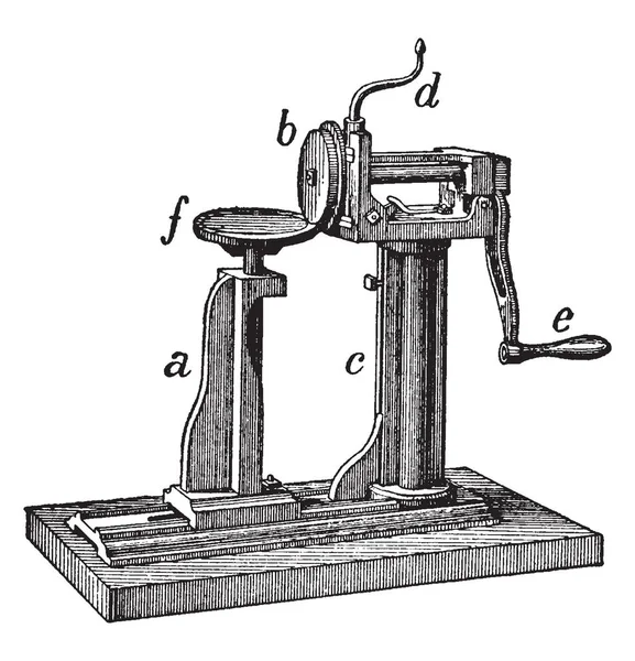 Ilustracja Przedstawia Ząbkowanie Maszyna Która Jest Używana Uszczelnienia Pokrywy Może — Wektor stockowy