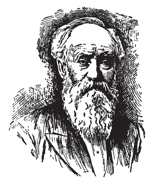 ジョン バローズ 1837 1921 彼はアメリカの博物学者 エッセイスト 米国保護運動 ビンテージの線描画や彫刻イラストで活躍 — ストックベクタ