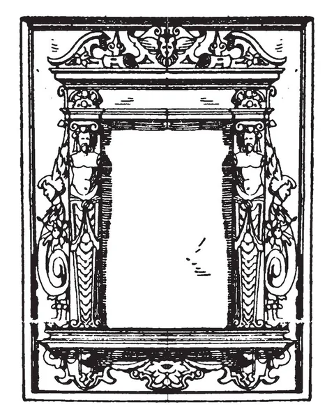 Pulpit Frame Era Marco Alemán Que Fue Fechado Entre 1595 — Archivo Imágenes Vectoriales