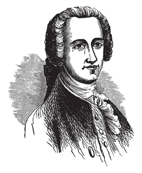 トマス ハッチンソン 1711 1780 彼は実業家 歴史家 政治家 知事のマサチューセッツ湾直轄植民地 ビンテージの線描画や彫刻イラスト — ストックベクタ