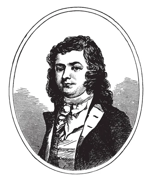 约翰波尔丁 1758 1818 他是一个民兵从纽约州 复古线画或雕刻插图 — 图库矢量图片