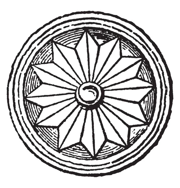 Placa Decorativa Una Placa Circular Decorada Con Una Roseta Dibujo — Archivo Imágenes Vectoriales