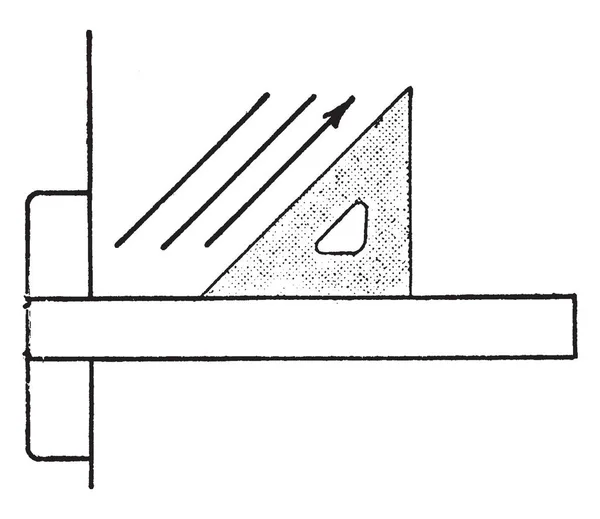 Dreieck Für Grad Mit Horizontal Zirkel Und Lineal Aufgestellt Wobei — Stockvektor