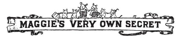 Banner Mouse Hanno Una Famiglia Topi Esso Disegno Linee Vintage — Vettoriale Stock