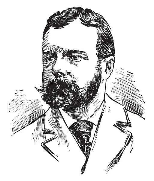 Henry Cabot Lodge 1850 1924 Fue Congresista Historiador Republicano Estadounidense — Archivo Imágenes Vectoriales