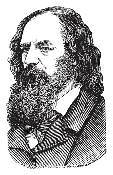 Alfred Tennyson 1809 1892 War Poet Laureate Great Britain Irland — Stockvektor