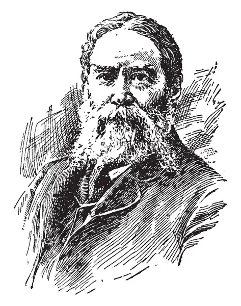 James Russel Lowell 1819 1891 Fue Poeta Romántico Estadounidense Crítico — Vector de stock