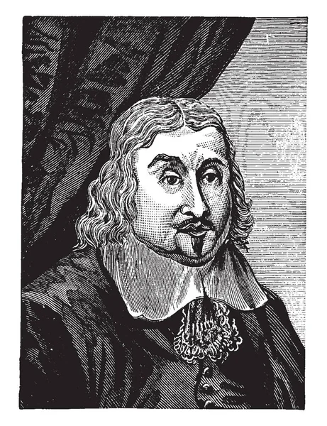 John Eliot 1604 1690 Adalah Seorang Misionaris Puritan Untuk Indian - Stok Vektor