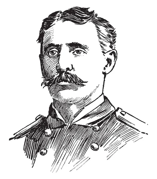 Charles Vernon Gridley 1844 1898 Foi Oficial Marinha Dos Estados — Vetor de Stock