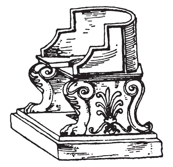Antieke Bad Arm Stoel Met Opening Het Midden Gemaakt Uit — Stockvector