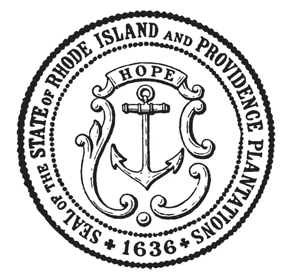 Tätning Det Statligt Rhode Island Providence Plantations 1636 Denna Cirkel — Stock vektor