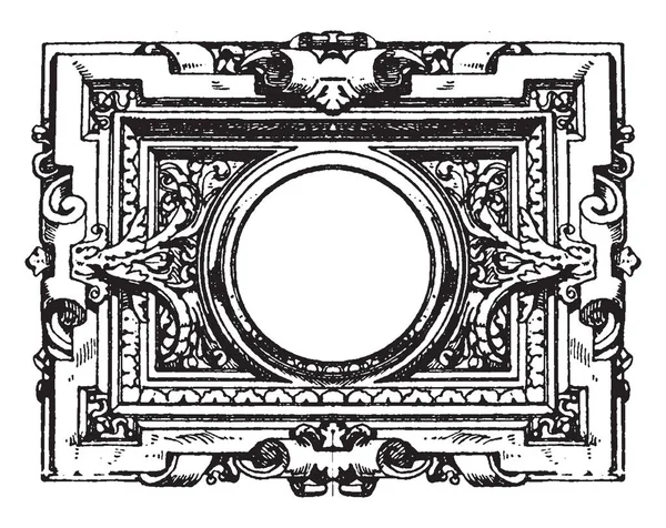 Modern French Architectural Frame Circondato Design Ornato Che Simmetrico Tutti — Vettoriale Stock