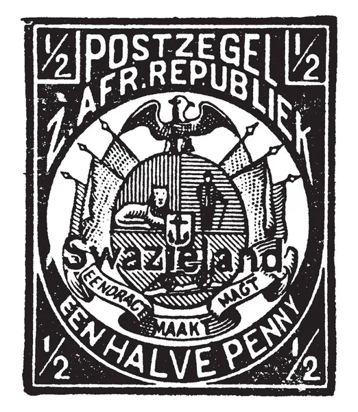 Cette Illustration Représente Nouvelle Galles Sud One Penny Stamp 1851 — Image vectorielle