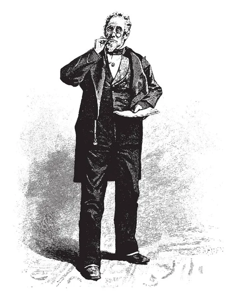ウィリアム フィレンツェ 1831 1891 彼は米国の俳優 作曲家および劇作家 ビンテージの線画や彫刻イラスト — ストックベクタ