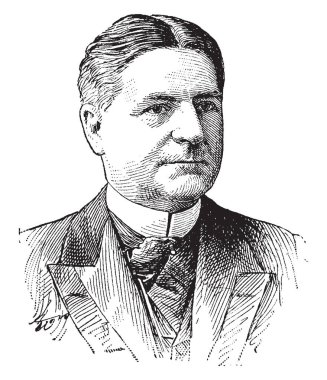 Charles Willis Needham, 1848-1935, o George Washington Üniversitesi, vintage çizgi çizme veya oyma illüstrasyon yedinci Cumhurbaşkanı oldu