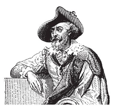 Peter Paul Rubens, 1577-1640, Flaman bir sanatçı ve Flaman Barok geleneği, vintage çizgi çizme veya oyma illüstrasyon en etkili sanatçı biriydi