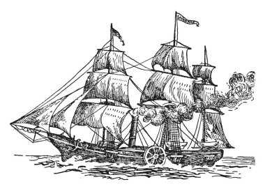 Göğüs ağırlıklar ile egzersiz bir adam, o dışarı, sağ kollarını genişletiyor ve birlikte tekrar tekrar yaptı, vintage satır çizim veya gravür illüstrasyon