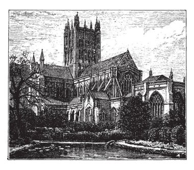 Bir Hıristiyan Kilisesi arasında 1175 ve 1490 içinde oturdu Bishop of Bath ve Wells, İngiltere'de yer alan, klasik çizgi çizme veya oyma illüstrasyon inşa edilmiştir Wells katedral olduğunu.