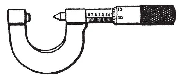 Иллюстрация Представляет Собой Резьбовой Калипер Который Представляет Собой Микрометр Рисунок — стоковый вектор