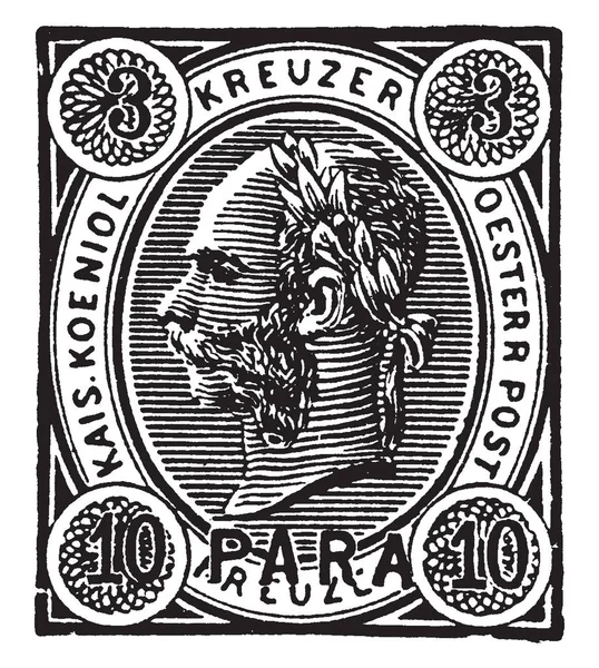 Цей Образ Являє Собою Австрії Kreuzer Para Штамп 1890 Році — стоковий вектор