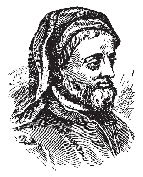 Geoffrey Chaucer 1400 1343 Hij Beroemd Engels Dichter Auteur Filosoof — Stockvector