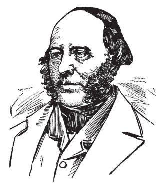 John Ericsson, 1803-1889, o bir İsveç asıllı ABD'li mucit ve makine mühendisi vida pervane, biri en etkili makine mühendisleri şimdiye kadar vintage çizgi çizme veya oyma illüstrasyon olarak ünlü icat oldu
