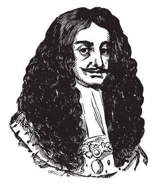 Charles II, 1630-1685, o papaz 1660 İngiltere ve İrlanda 1685 ve papaz 1649 İskoçya'nın 1651, vintage çizgi çizme veya oyma illüstrasyon yapıldı.