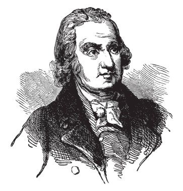 Bir Amerikalı asker, siyasetçi, Maryland ve Maryland, vintage çizgi çizme veya oyma illüstrasyon beşinci Valisi ABD Senatörü John istekli Howard, 1752-1827, o oldu