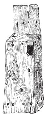 Shingle kuş evi su yalıtımı, vintage çizgi çizme veya oyma illüstrasyon için asfalt kullanır duvar veya çatı shingle türüdür.