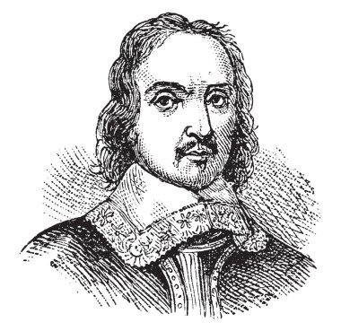 Oliver Cromwell, 1599-1658, İngiliz general ve politik lider ve İngiltere, İskoçya ve İrlanda, vintage çizgi çizme veya oyma illüstrasyon topluluğu koruyucusu Lord biriydi