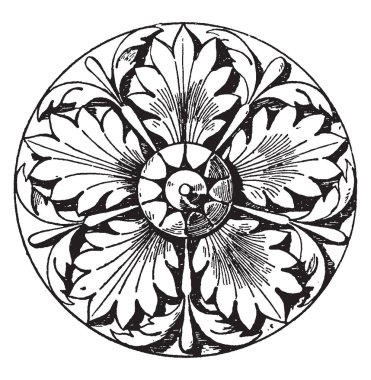 İtalyan rozet beş bölünmeler, Vaftizhane Parma, vintage çizgi çizme veya oyma illüstrasyon kapı bulunur.