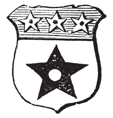 Mulllet deldi bir şef azure, çizim veya şekil oyma vintage çizgi üzerinde.