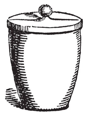 Bir pota bir fincan şeklinde onları çok yüksek sıcaklıklarda, vintage çizgi çizme veya oyma illüstrasyon için Isıtma kimyasal bileşikler içermesi için kullanılan laboratuvar nesne laboratuvar donatım parçasıdır.