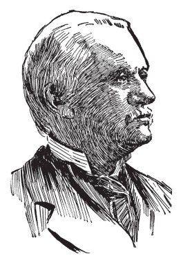 John Tyler Morgan, 1824-1907, o, Müttefik Devletler Ordusu'nda Amerikan İç Savaşı, vintage çizgi çizme veya oyma illüstrasyon sırasında yapıldı.