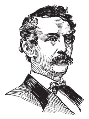 John Wilkes Booth, 1838-1865, ABD'li aktör ve Başkan Abraham Lincoln Washington, vintage çizgi çizme veya oyma illüstrasyon Ford Tiyatrosu'nda öldüren katil olduğunu