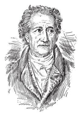 Johann Wolfgang von Goethe, 1749-1832, o bir Alman yazar ve devlet adamı, oyun yazarı, lirik şair ve filozof, vintage çizgi çizme veya oyma illüstrasyon yapıldı.