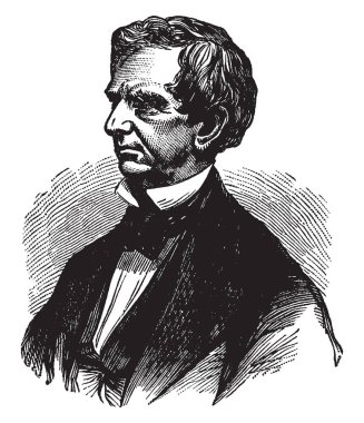 William Henry Seward, 1801-1872, o Amerika Birleşik Devletleri Dışişleri 1861 den 1869 ve New York ve Amerika Birleşik Devletleri Senatör, vintage çizgi çizme veya oyma illüstrasyon Valisi oldu