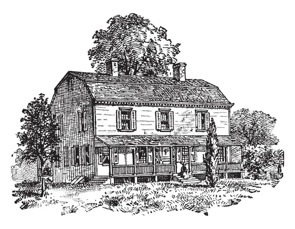 Petersfield, Vali Peter Stuyvesant Residence, vintage çizgi çizme veya oyma illüstrasyon.