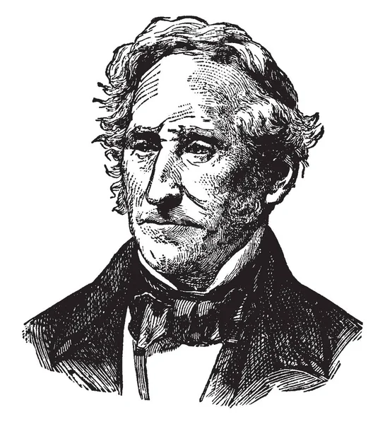 トマス ベントン 1782 1858 彼はミズーリ州 アーキテクト および民主党 ビンテージの線描画や彫刻イラストのメンバーからの米国の上院議員 — ストックベクタ