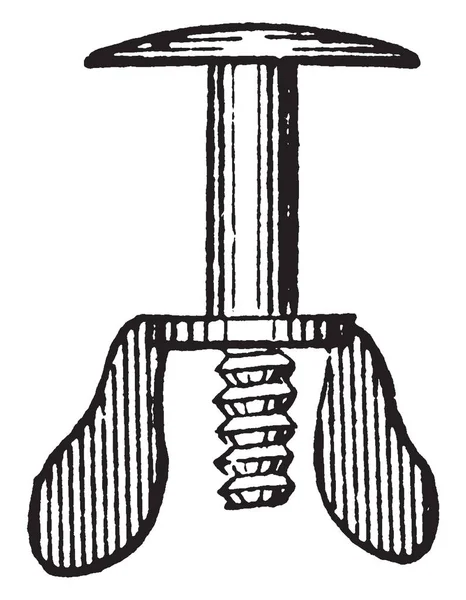 Esta Ilustração Representa Truss Carriage Bolt Wing Nut Desenho Linha —  Vetores de Stock