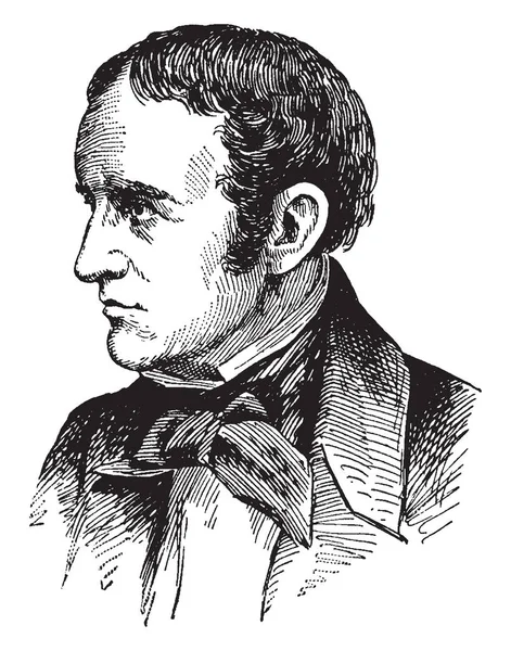 William Prescott 1796 1859 Historien Hispaniste Américain Dessin Trait Vintage — Image vectorielle