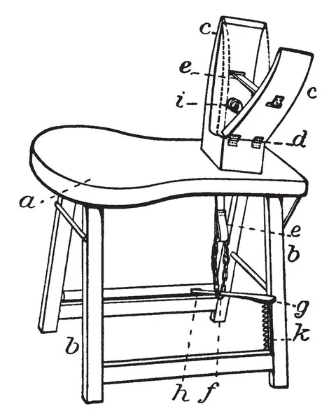 Questa Illustrazione Rappresenta Funzione Cucito Cavallo Linea Vintage Disegno Incisione — Vettoriale Stock