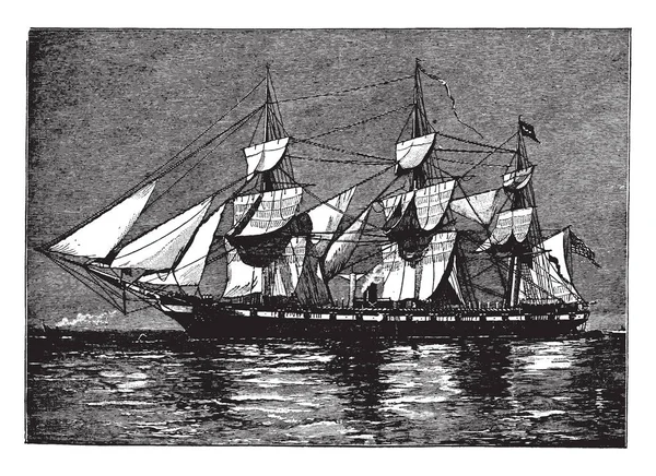 Das Flaggschiff Von Hartford Farragut Ist Der Kommandeur Der Neu — Stockvektor