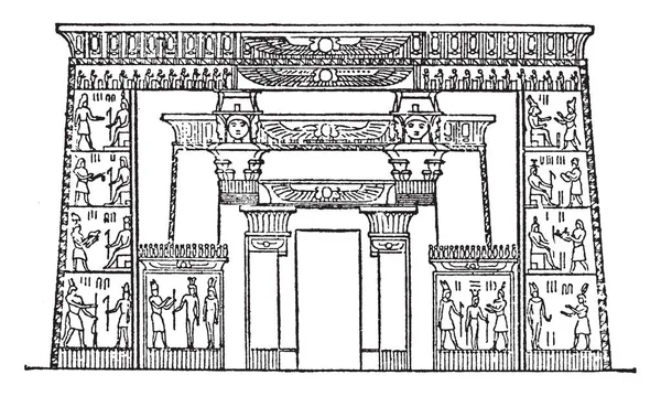 Єгипетський Перед Храм Isis Філа Єгипетської Архітектури Ієрогліфи Великий Храм — стоковий вектор