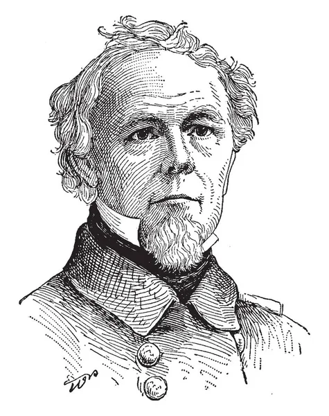 Berrien 蒙哥马利 1794 1872 他是一名军官在美国海军 复古线画或雕刻插图 — 图库矢量图片