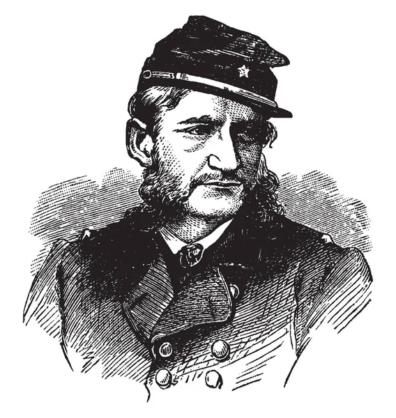 Hugh Judson Kilpatrick 1836 1881 Hij Een Officier Het Noordelijke — Stockvector