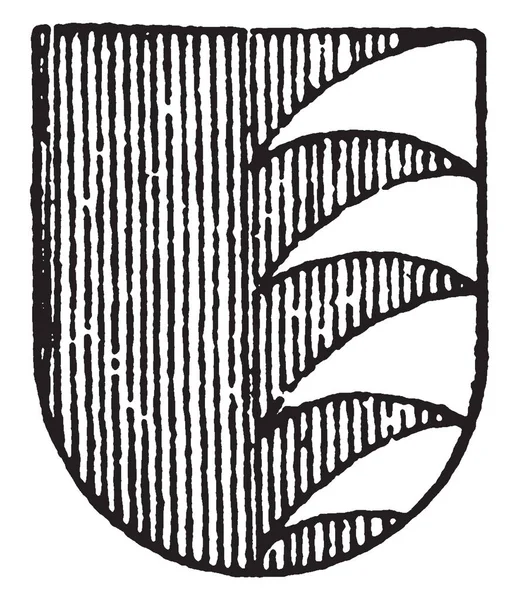 Gules sıradan dört Wolf'un diş argentl, vintage çizgi çizme veya oyma illüstrasyon olduğunu.