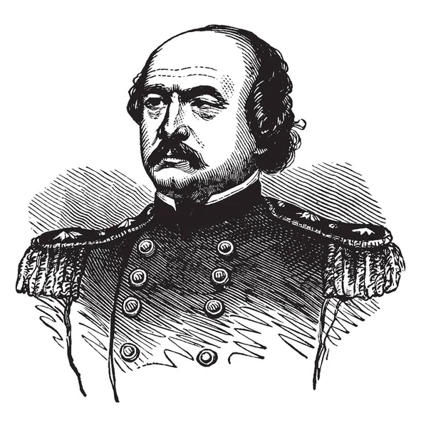 Benjamin Franklin Butler, 1818-1893, bir Amerikalı bir avukat, politikacı, asker, işadamı ve Massachusetts Valisi ve ABD Temsilciler Meclisi, vintage çizgi çizme veya oyma illüstrasyon üyesi olduğunu